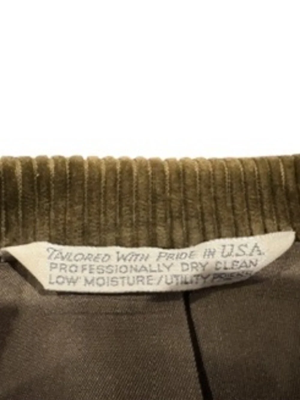 Lands' End Corduroy Sport Coat Blazer Men's 42R Olive Green Elbow Patch USA Made